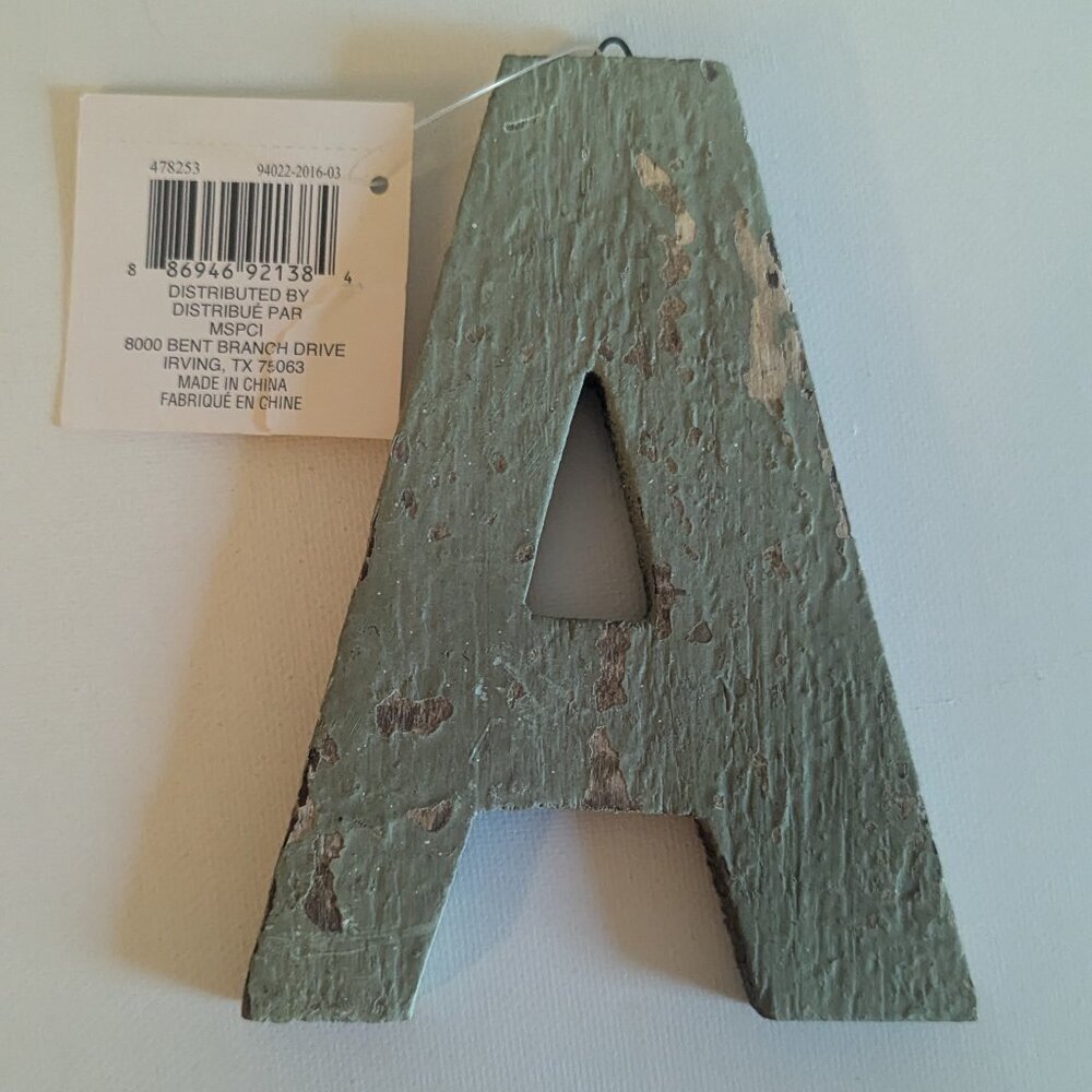 NWT Rustic Letter 'A' Wood Sign Distressed Farmhouse Michael's Home Wall Decor